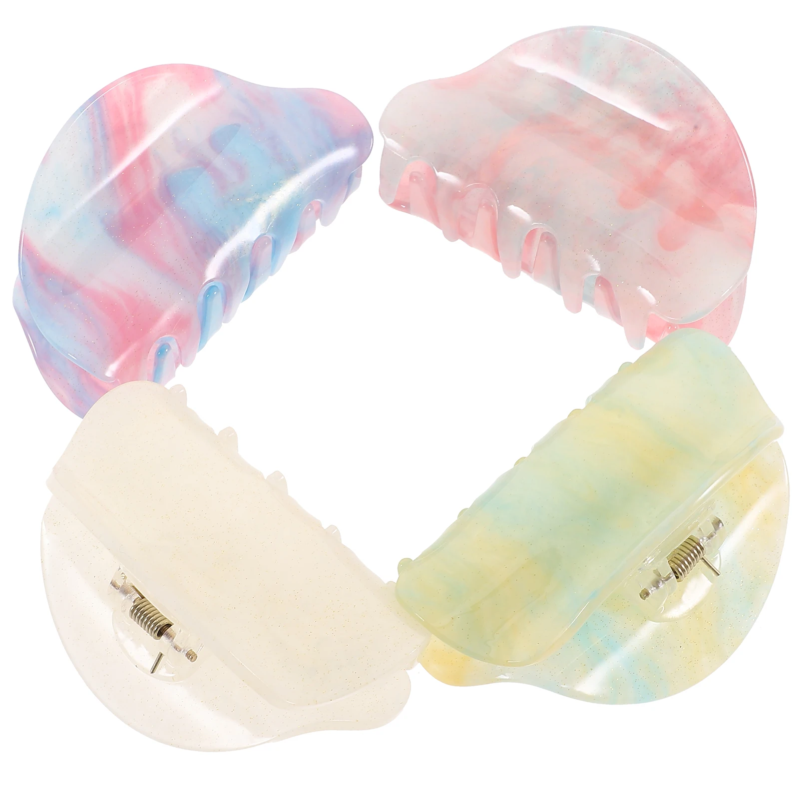 

4 pcs Candy Colored Shark Claw Clips Women Girls Acrylic Hair Clips Styling Decorative for Thick Thin Hair Wedding Party