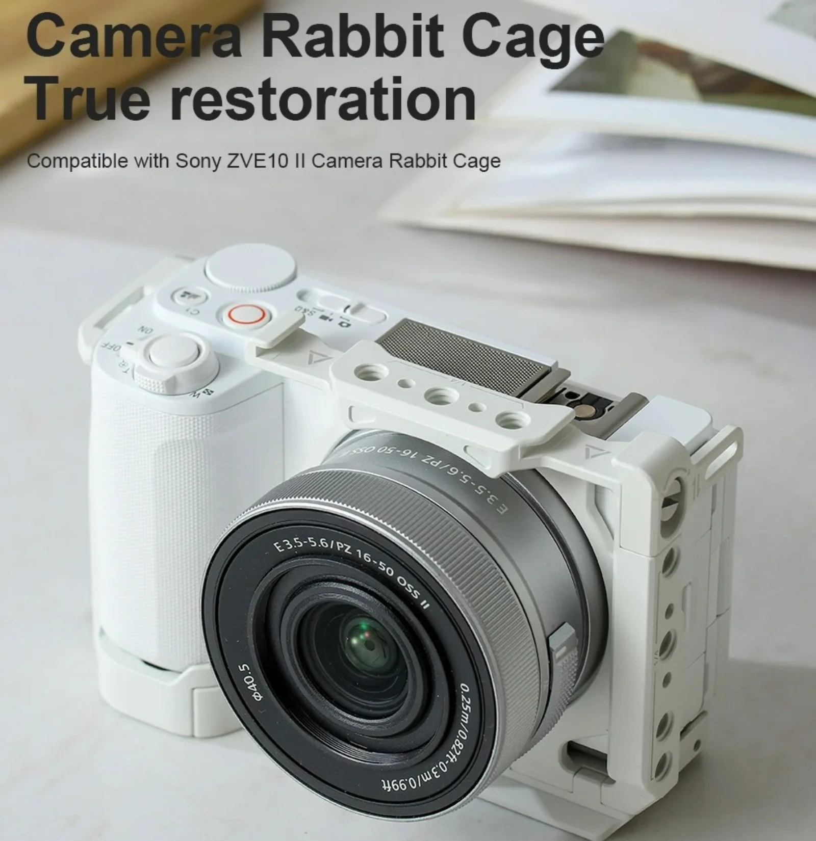 YANZUO هيكل قفصي الشكل للكاميرا لسوني ZVE10 II كاميرا أرنب اكسسوارات Zve10m2 استقرار المعادن التوسع قفص قوس #4