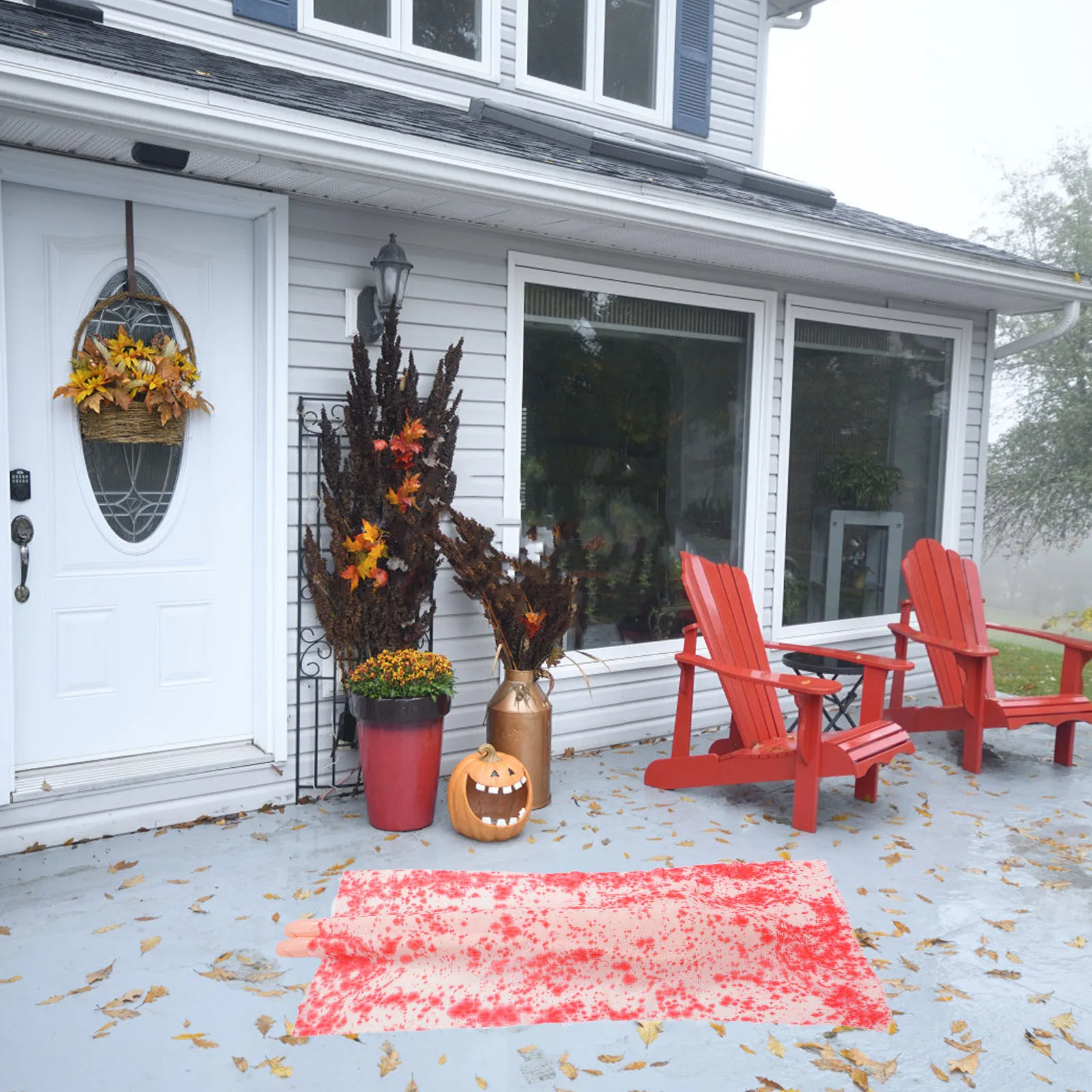1 ensemble de décoration de cadavre réaliste pour fête d'halloween, accessoires effrayants d'intérieur et d'extérieur, décorations de maison hantée, tissu effrayant sanglant