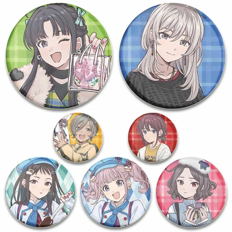 أنيمي الفتيات الفرقة صرخة لينة زر دبوس الكرتون نينا Iseri روبا موموكا شارات بروش مستدير لحقيبة الظهر الملابس ديكور مجوهرات هدايا