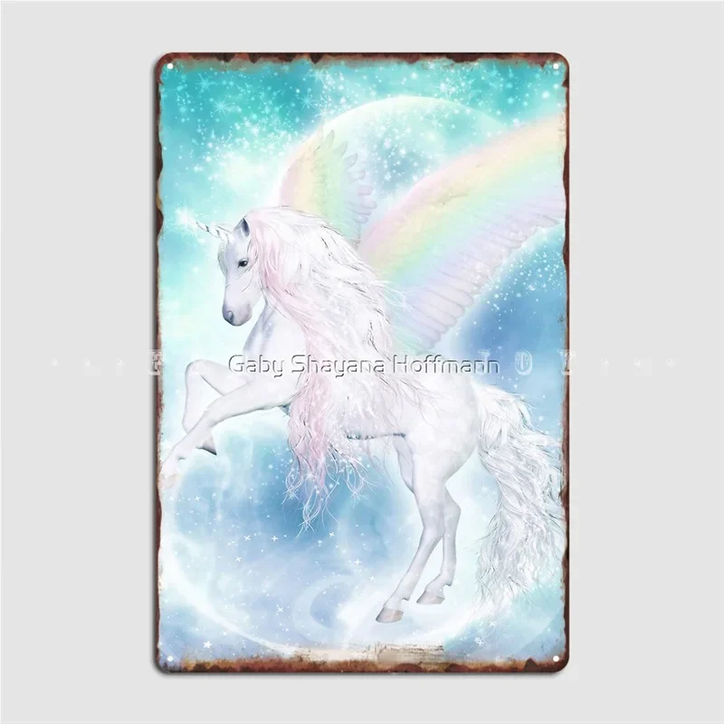 Rainbow Pegasus Metal Plaque Poster Wall Pub Bar Cave Custom Wall Decor Tin Sign Poster