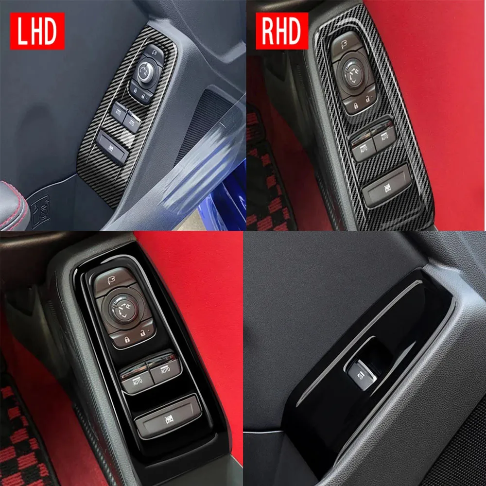 

LHD RHD ДЛЯ SUBARU BRZ/ZD8 TOYOTA GR86/ZN8 2021 2022 ABS подлокотник двери из углеродного волокна, переключатель подъема окна, стеклянная крышка кнопки подъема
