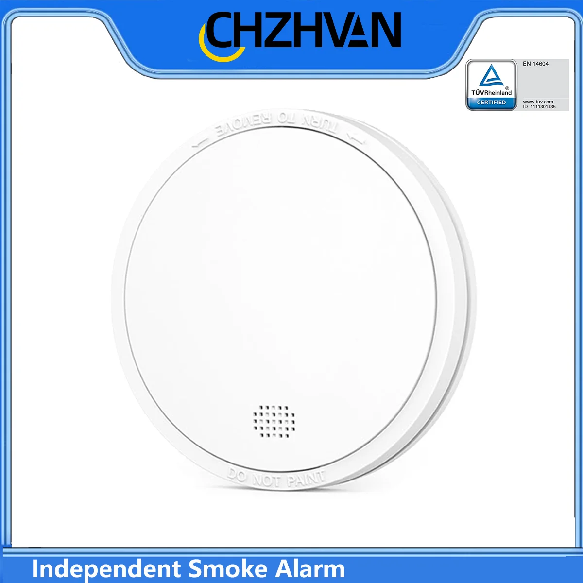 CHZHVAN Rilevatore di fumo indipendente Batteria incorporata da 10 anni Rilevatore di fumo antincendio per protezione di sicurezza domestica Rilevatore di incendio