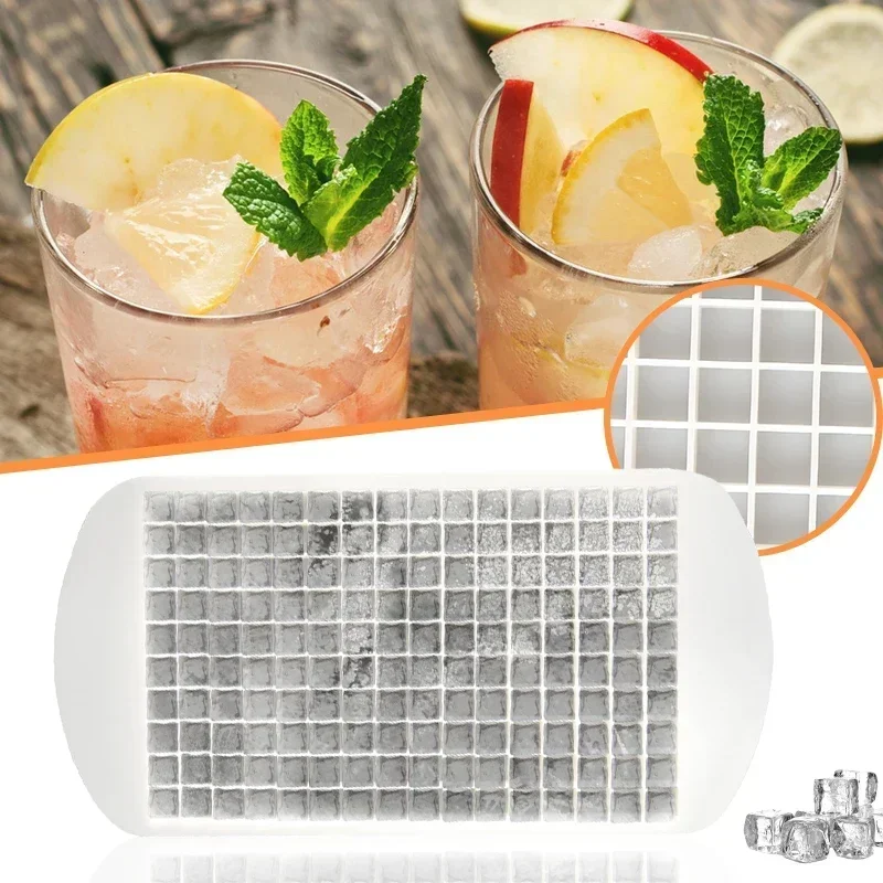 160 Grid Mini Silicone Ice Tray Ice Cubes Foldable Ice Mold Ice Breaker Ice Grid Tray Small Square Mold Ice Maker Silicone Mold