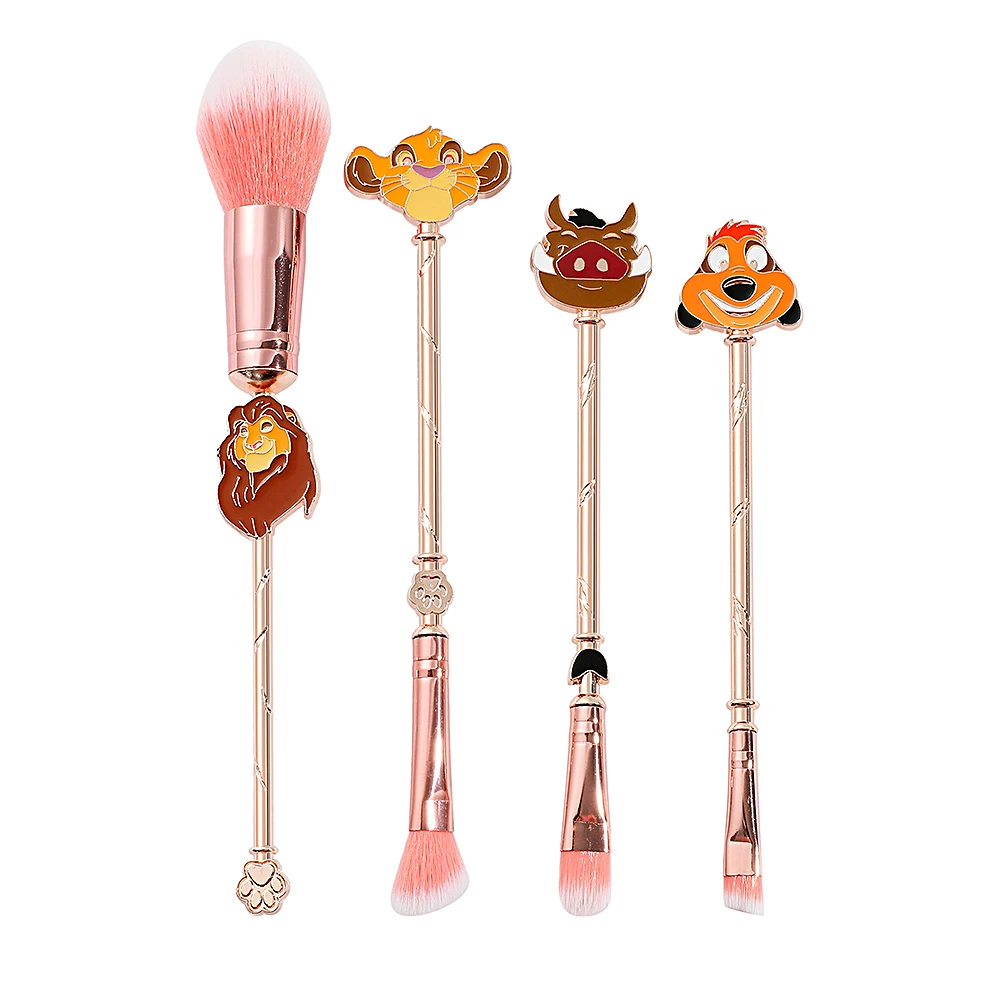 The Lion King Makeup Brushes for Women, Kawaii, Simba, Nala Cosmetics Brush, Eyeshadow, Concealer, Lip, Eye Brush, 4Pcs Set