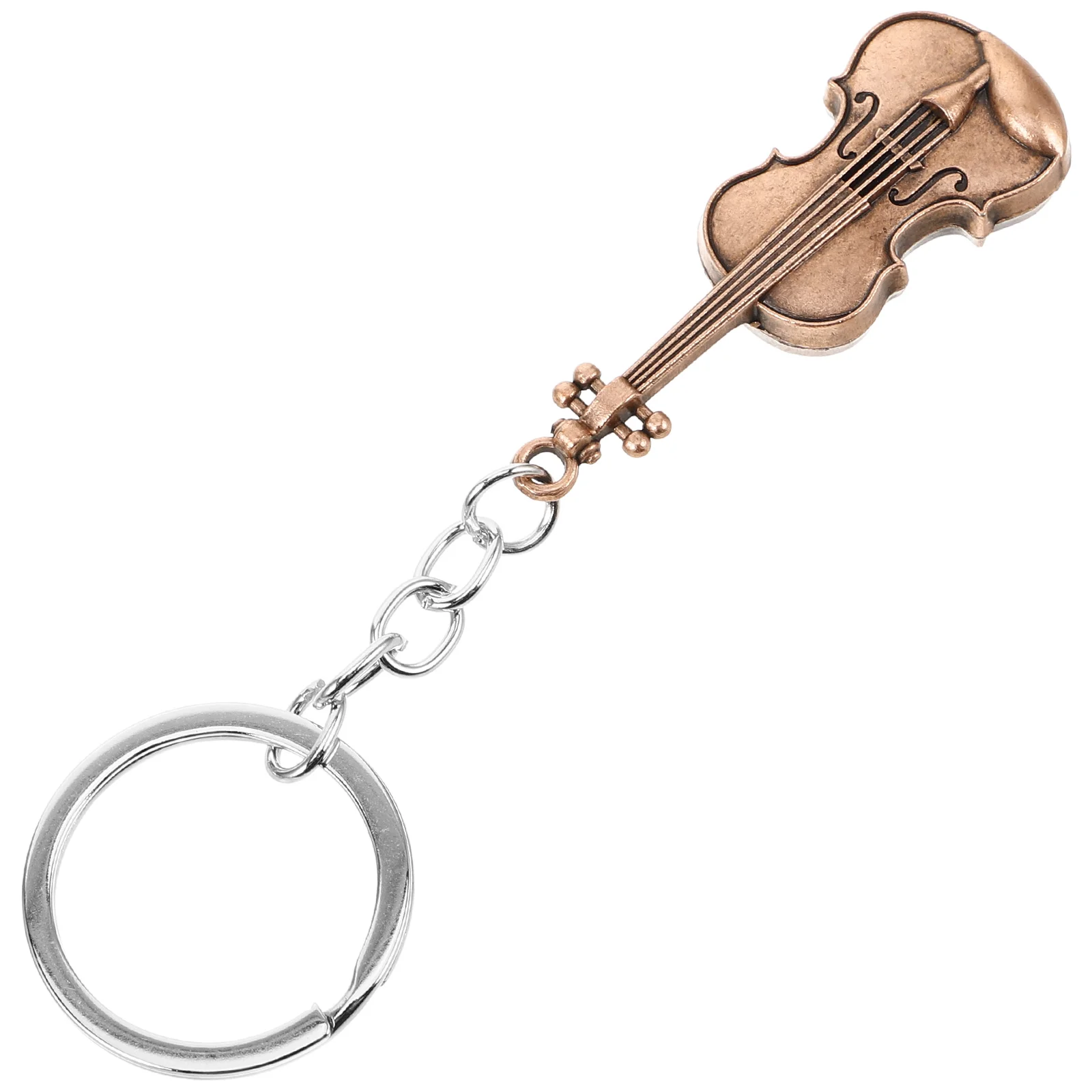 Mini Creative Violin Charm Guitar Keychain Purse Hanging Keyring Zinc Alloy for Bag Decor