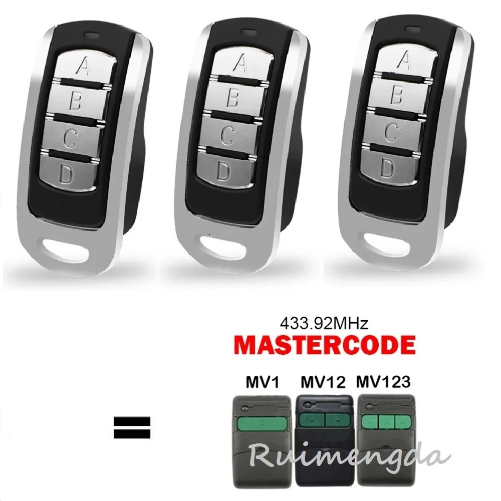 

3PCS MASTERCODE MV1 MV12 MV123 Garage Door Remote Control MASTERCODE MV1 MV12 MV123 Gate Remote Control Duplicator Opener