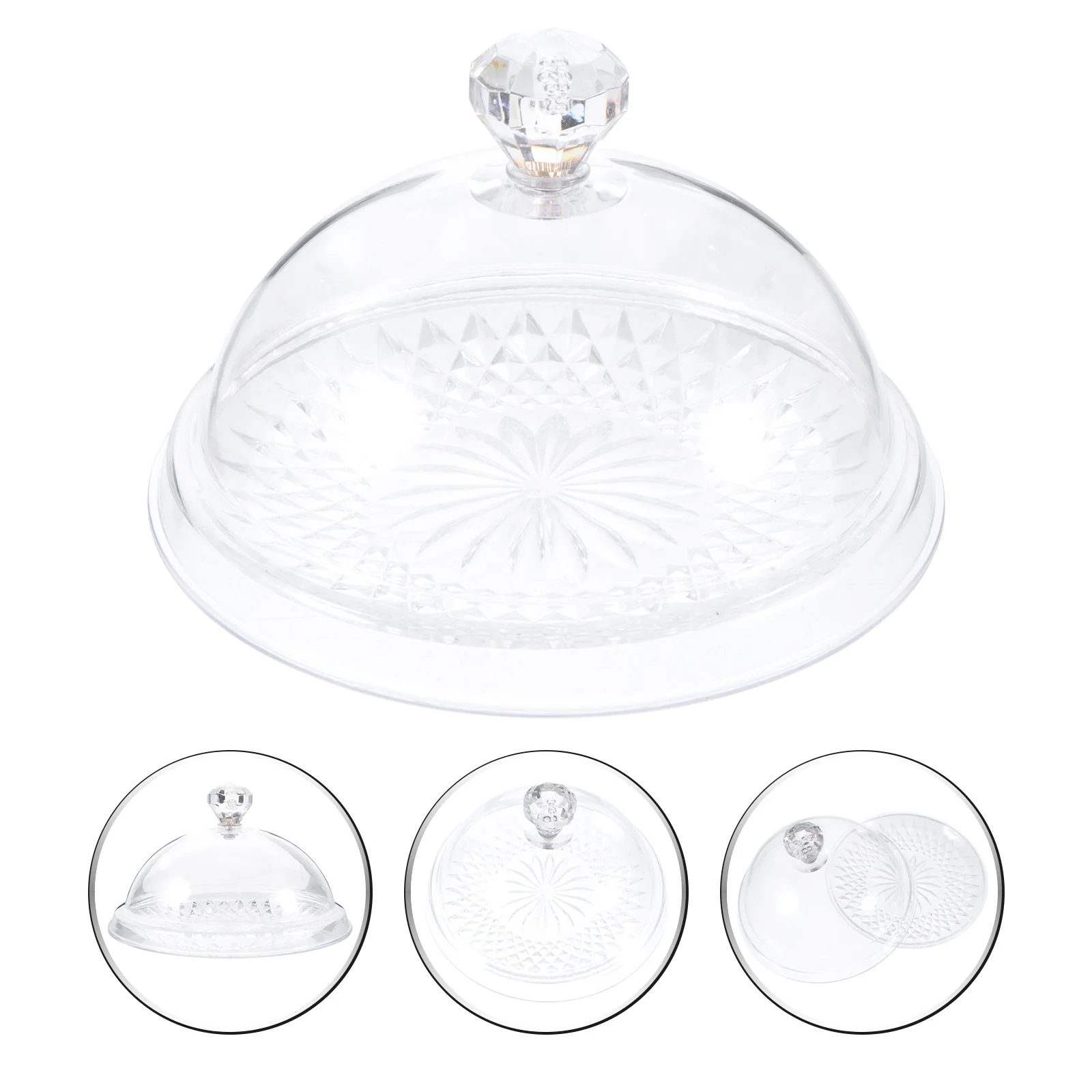 

1Set Plastic Smooth Cake Serving Tray Western Food Round Plate for Parties Receptions Western Food Round Plate