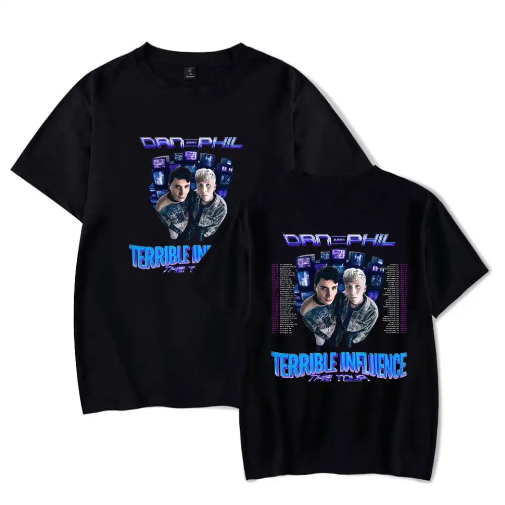 Dan and Phil Tour 2024 Merch Short Sleeve T-shirt Unisex Fashion Crew Neck Top