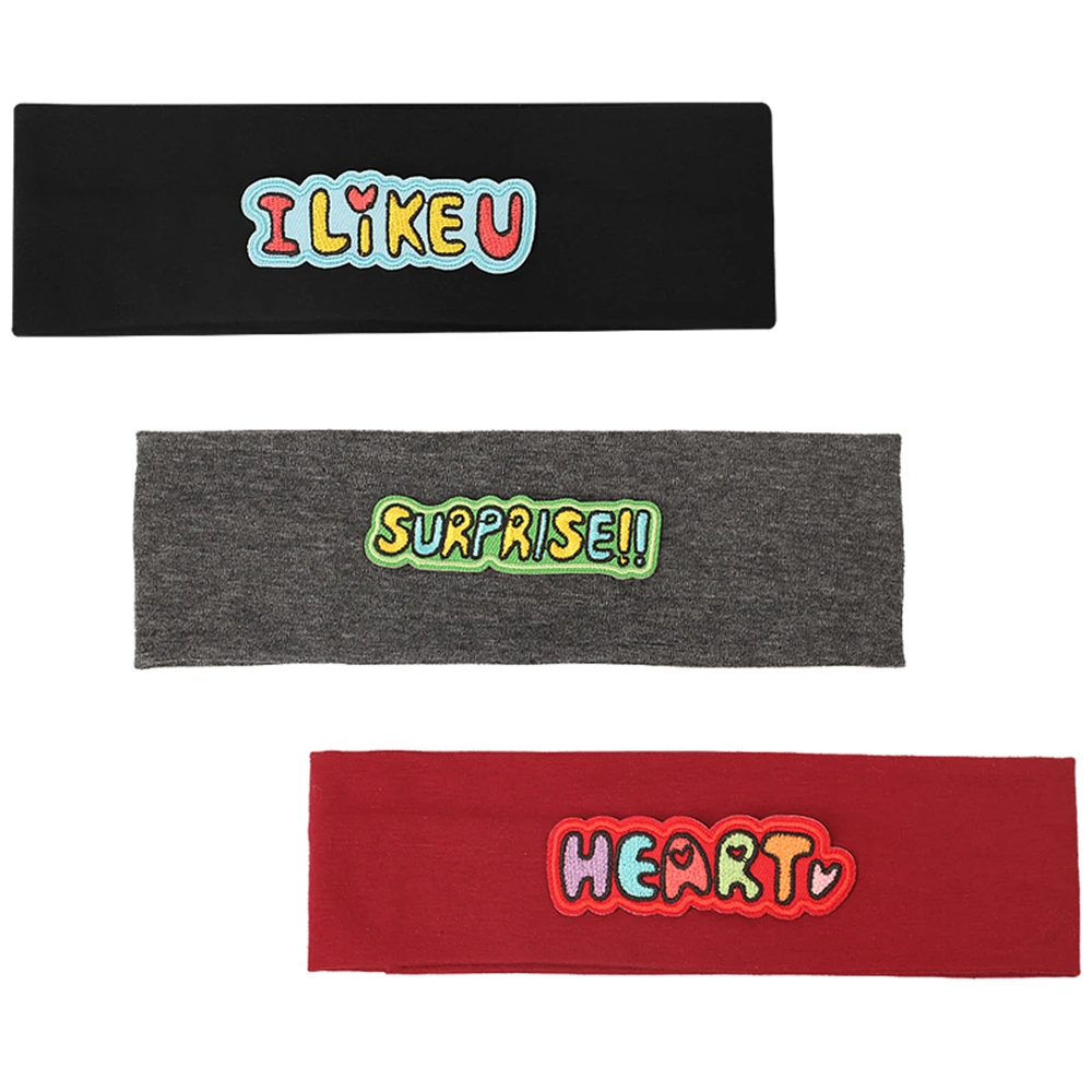 Children Elastic Heart Happy Surprise Hair Bands Flat Headband Baby Girls Solid Color Headwear Hair Accessories For Kids Turban