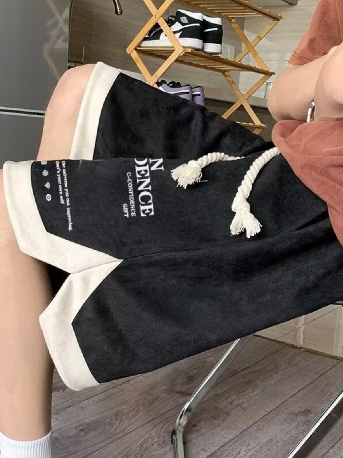 Тяжелые баскетбольные орты для мальчиков в стиле ретро, тонкие рукава для учащихся средней и старшеклассников, повседневные свободные кроя, пять четвертей...