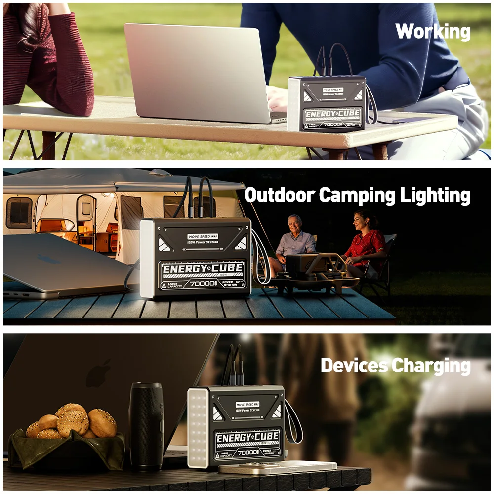 MOVESPEED LED-Campinglaterne, 70000 mAh, Akku mit großer Kapazität und wiederaufladbarer Lampe, LED-Notlicht für Stromausfall im Freien