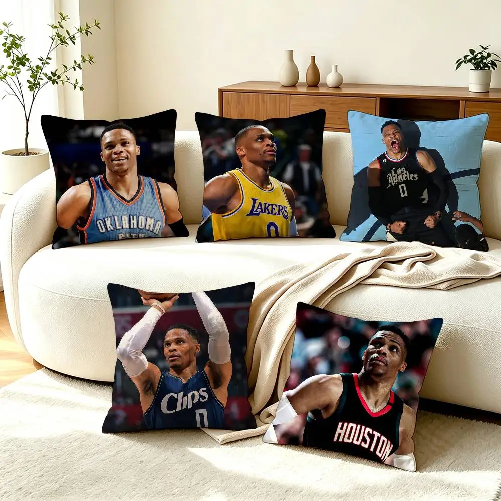 L-Legendary Point Guard Russell Westbrook   Square Double-Sided printed Pillow Case Bedroom Bedside Pillow Sofa Cushion Cover