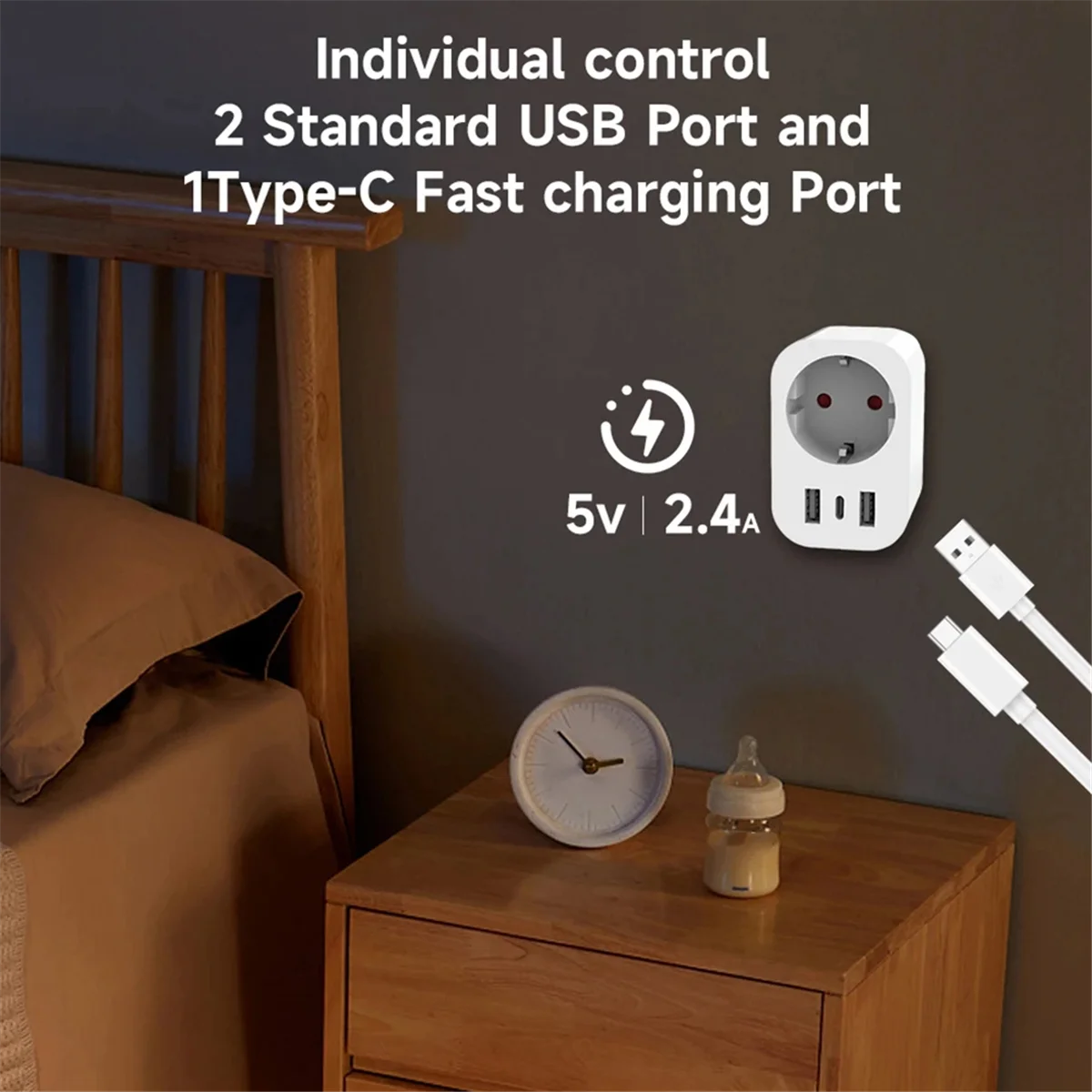 BFYL-16A Tuya Smart Steckdose mit PD Schnelle USB Ports Power Monitor Timing und Countdown Smart Home Über Alexa Home EU STECKER