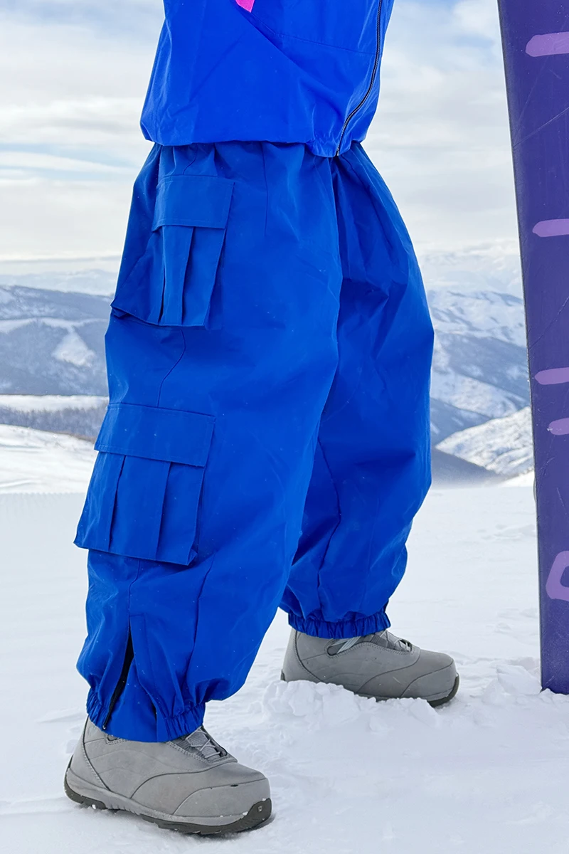 Pantalones de esquí de doble tabla, gruesos y cálidos, de invierno, de alta calidad, para hombre y mujer, pantalones de esquí para nieve a prueba de viento e impermeables