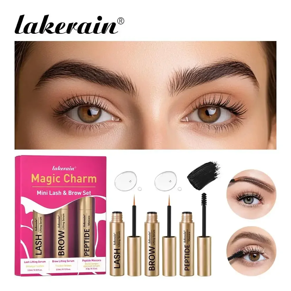 Langlebiges Peptid-Mascara-Enhancer- und Augenbrauen-Wimpernwachstumsserum-Set für dickere, vollere, nährte Augenbrauen, Wimpern, Augen-Make-up