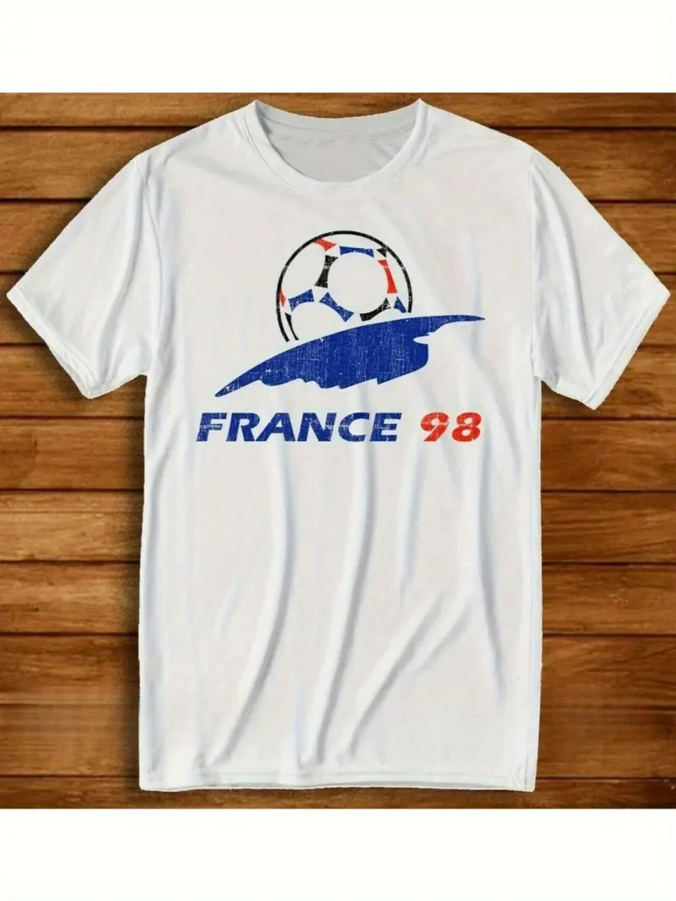 Camiseta de fútbol retro de Francia 1998 # 98 Iconic Fan JerseySoft Transpirable Manga cortaIdeal para regalos de colección y uso diario