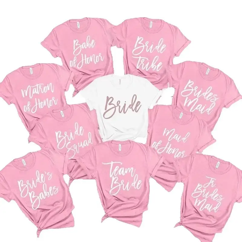 Bridal Bachelor Party Women T Shirts of Honor Mother of The Groom Jr. Bridesmaid Bride Flowers Girl Babes Team Bride Maid