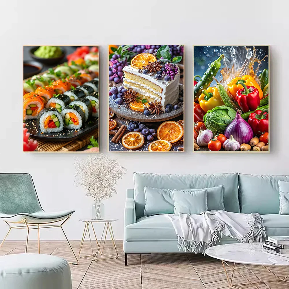 Fruit Diamond Painting Delicious Food  Picture Full Diamond Mosaic Cross Stitch Kit Art DIY New Kitchen Restaurant Home Decor,fr view 3