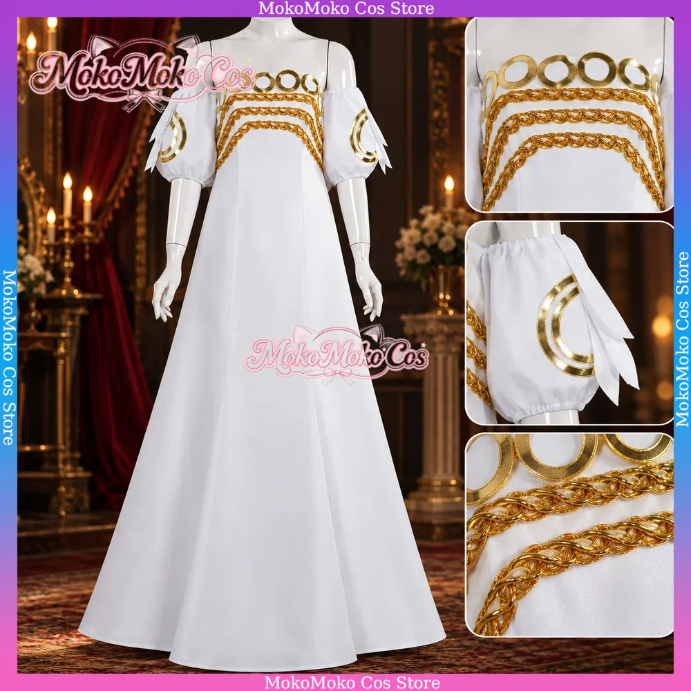 Anime Princess Serenity Tsukino Usagi Cosplay Costume Long Woman Dress Bow Halloween Party Role Play Disguise Performance Wear