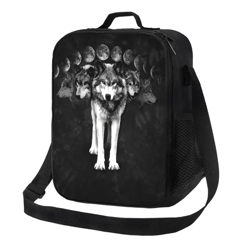 Animal Spirit Guides Portable Lunch Box Leakproof Wolf Family Cooler Thermal Food Insulated Lunch Bag School Children Student