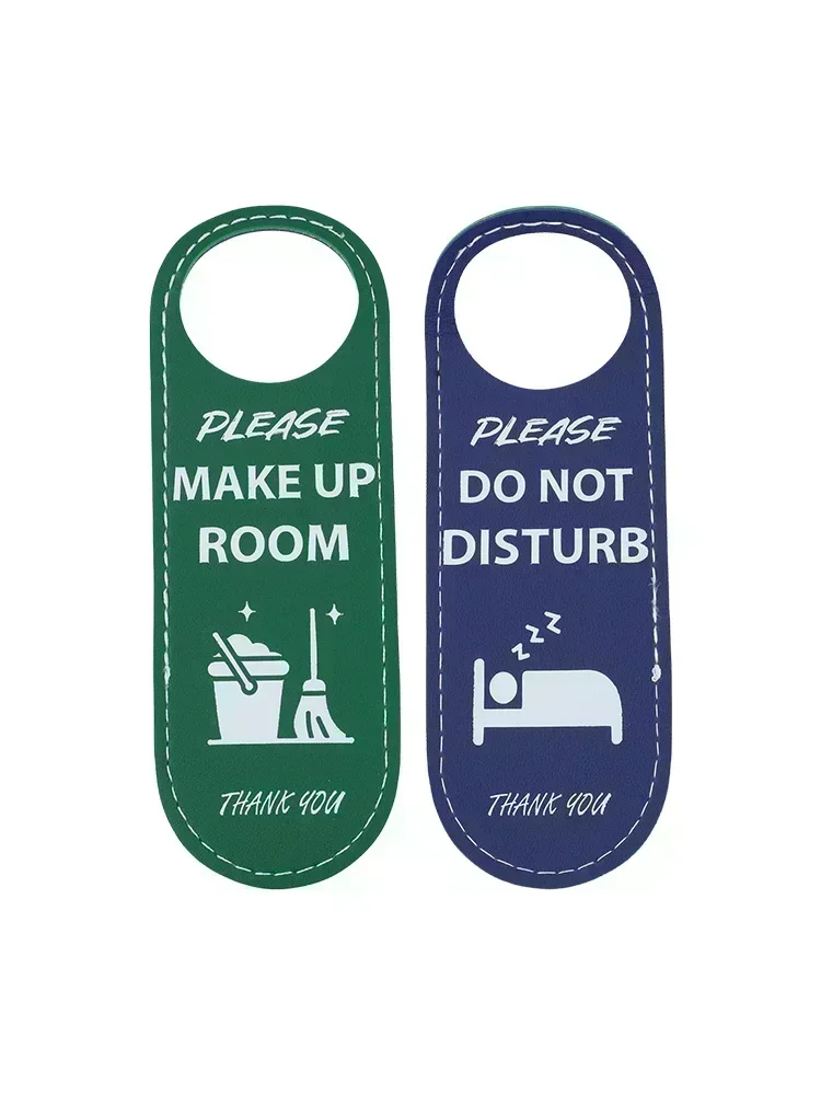 Do Not Disturb Hotel Instruction Sign Double Sided PU Leather Door Sign Hotel For Home Decor Accessory In Stock Wholesale