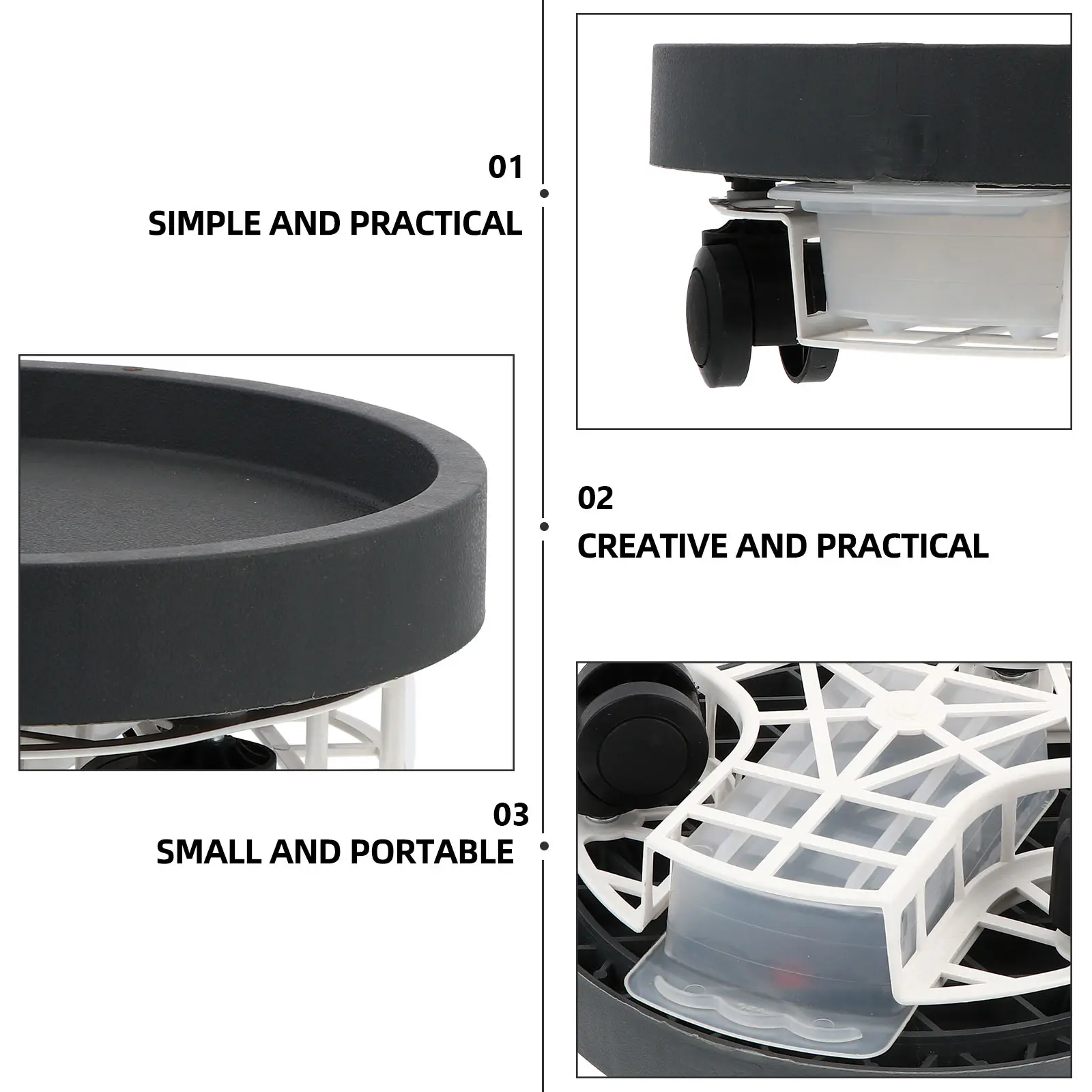 

Plant St Thickened Plastic Strong Durable Patio Garden Balcony Flower Pot Trolley Planter Caster