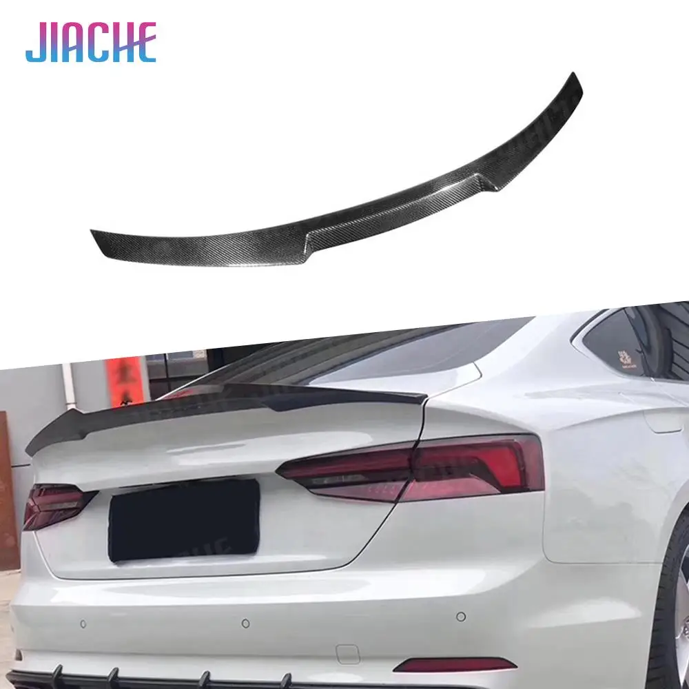 

Rear Spoiler for Audi A5 S5 Sedan Coupe Spoiler 2017 2018 2019 Carbon fiber Boot Trim Sticker Wings M4 Style Spoiler