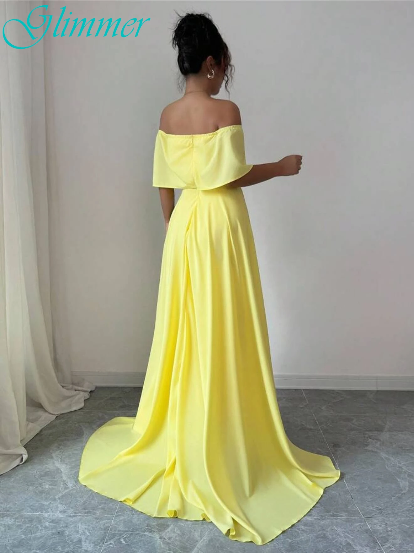 Sukienka wieczorowa z prostym dekoltem w łódkę, elegancka, podkreślająca temperament, wysokiej jakości, w stylu gwiazd, klasyczna, delikatna sukienka na przyjęcie.