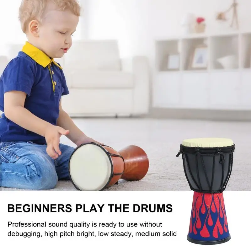 African Drums Carved Bongo Lightweight Hand-Carved Professional Goatskin Kids Bongo For Adults Beginners Kindergarten Music