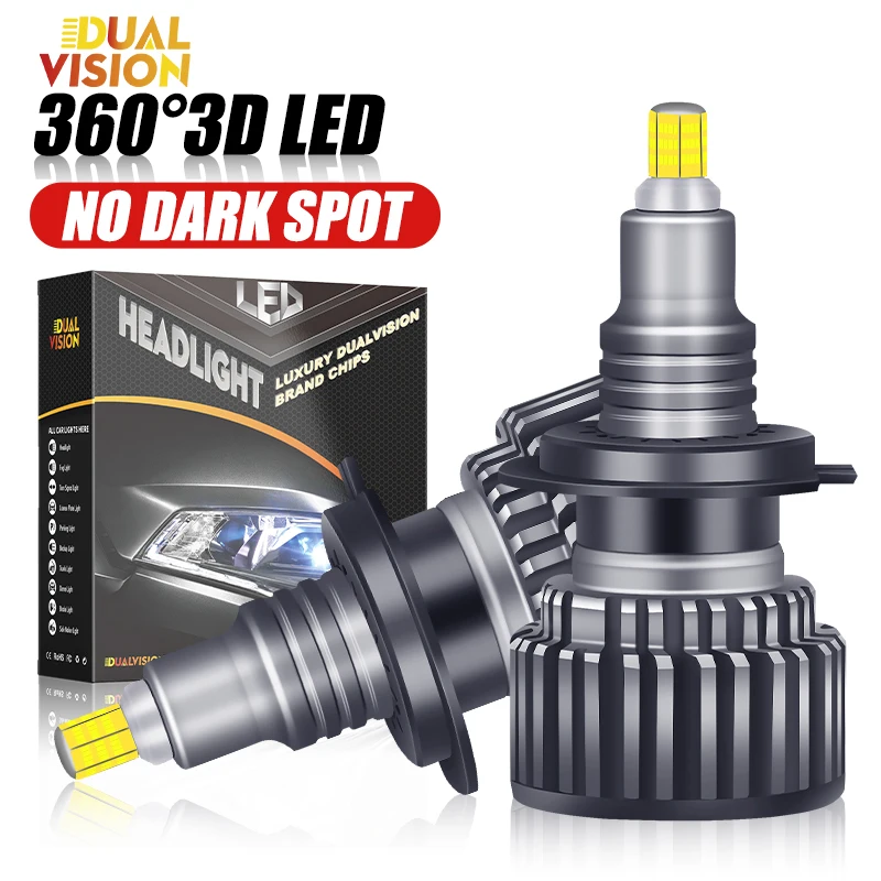 

Dualvision H7 Led Canbus 360 Фары дальнего ближнего света H1 H8 H9 H11 9006 Hb4 9005 HB3 Противотуманные фары Супер мини-диоды 6000K 12V 2 шт.