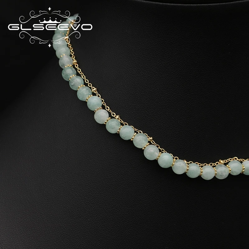 GLSEEVO Emerald Natural Pearls leaves Women's Necklace Luxury Popular Wedding Jewelry Bridesmaid Gifts Wholesale Available