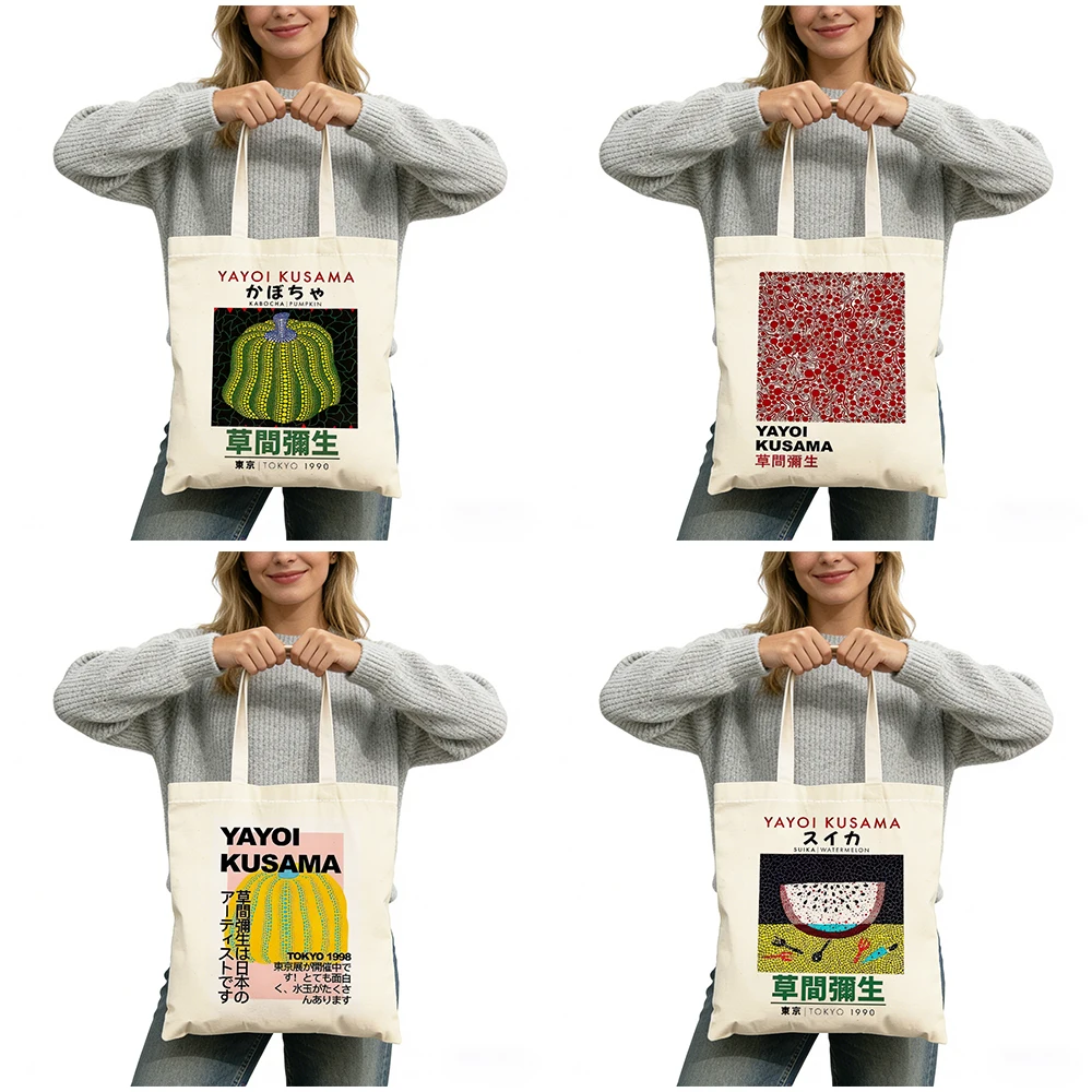 

Уникальная сумка-тоут с тыквенным принтом в японском стиле поп-арт: модная, для повседневного использования, вместительная, стильная, художественная.