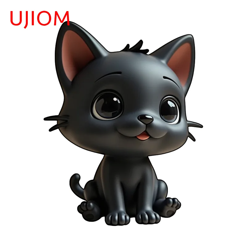 UJIOM Black Standing Posture Cute Cat Wall Sticker Delicate Tendy Attractive Occlusion Scratch Decal Game Room Decoration