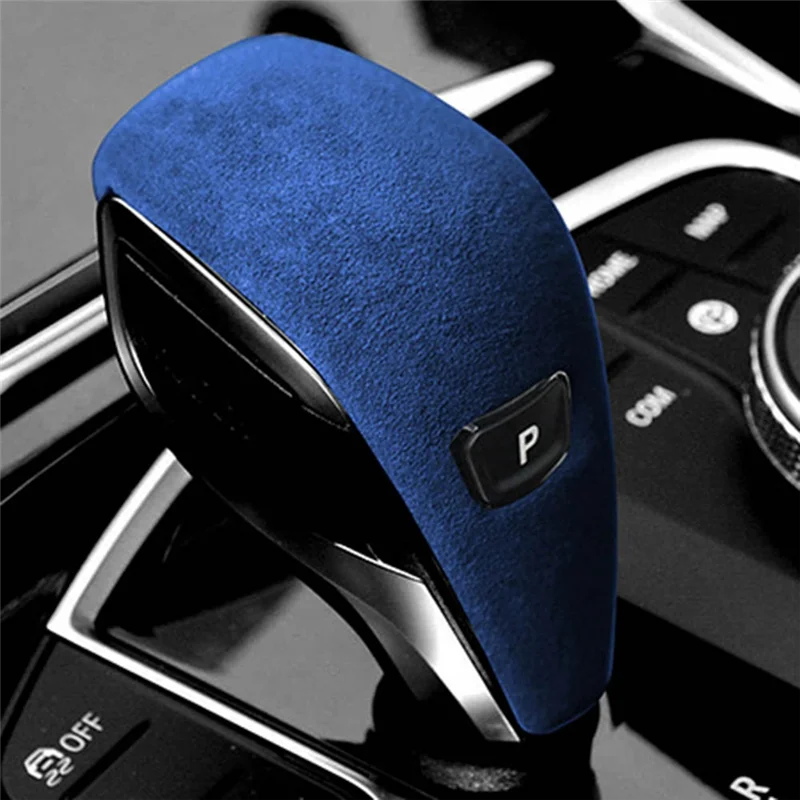 For Z4 G29 17-23 Suede Royal Blue Tumbled Leather Shifter Cover Protective Cover Case