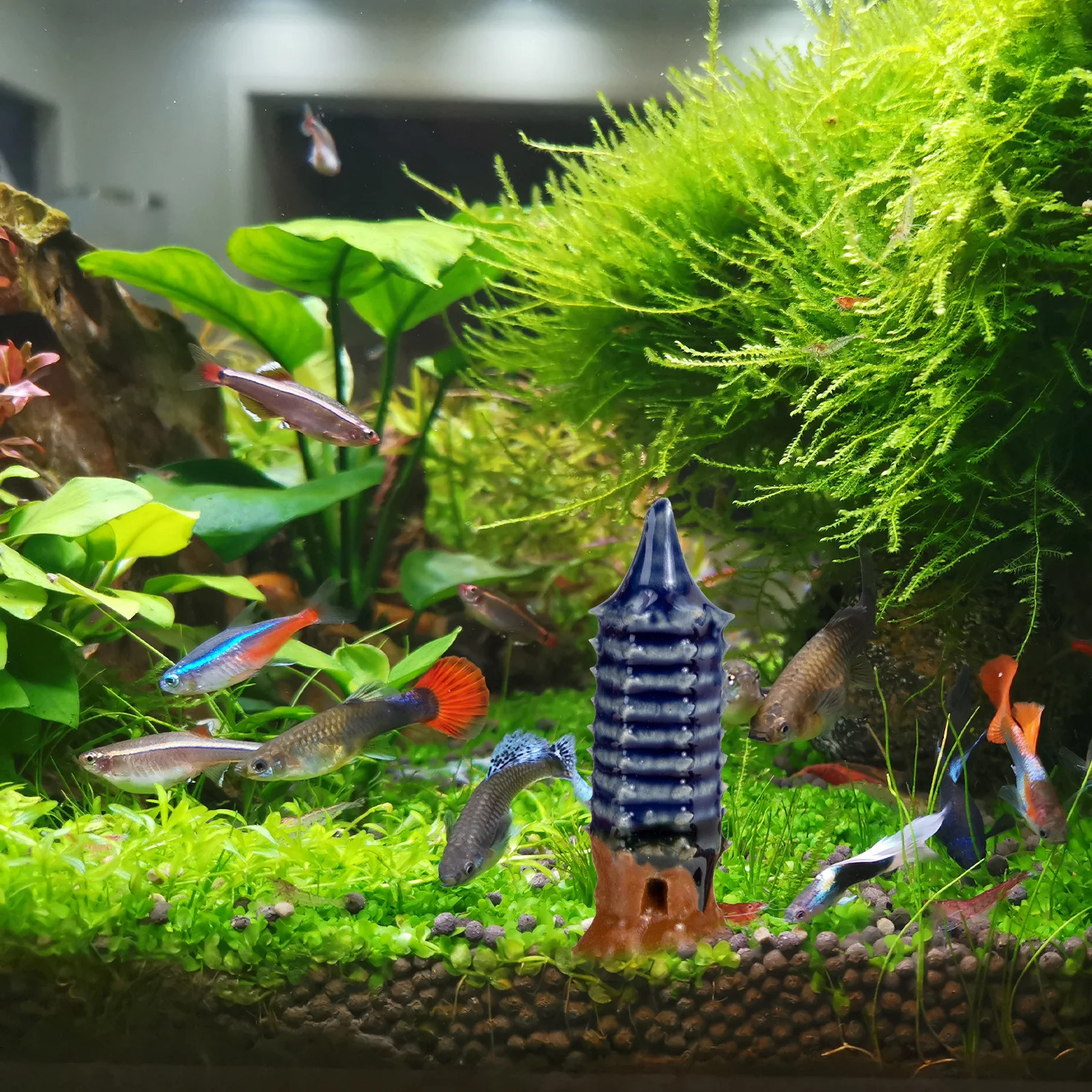 

5Pcs Ceramic Miniature Tower Lifelike Pagoda Landscape Ornament Nonfading Safe Healthy Garden Bonsai Decor