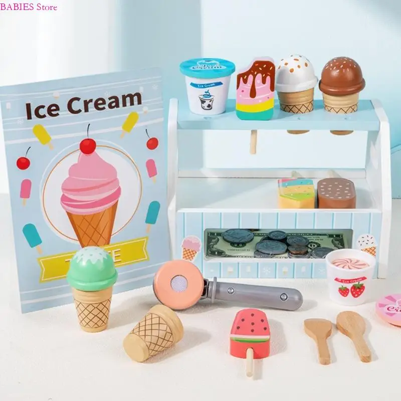 C9GB interactif prétend compteur crème glacée pour les enfants apprenant à travers des activités jeu rôle