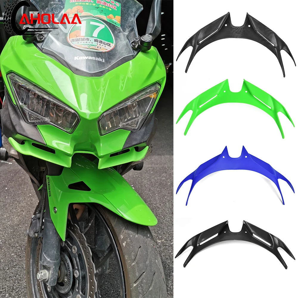 Front Aerodynamic Spoiler Winglets ABS Plastic Protection Cover Guard for Kawasaki Ninja 250 400 Ninja400 Ninja250 2018-2022