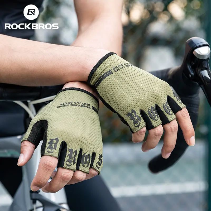 ROCKBROS Cycling Gloves Bike Shockproof Half Finger Gloves Breathable Anti-shock Bike Short Gloves Summer High Elasticity Gloves - 2