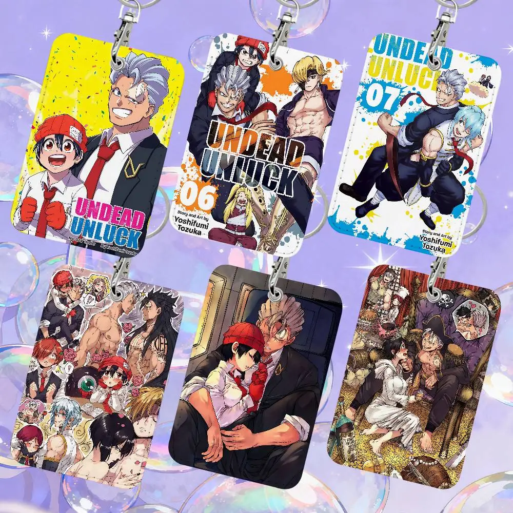 Undead Unluck Andy Fuuko Izumo 1 Card Holder, Leather Card Storage Box, Key Chain, Access Tag Holder, ID Card Holder, Key Chain