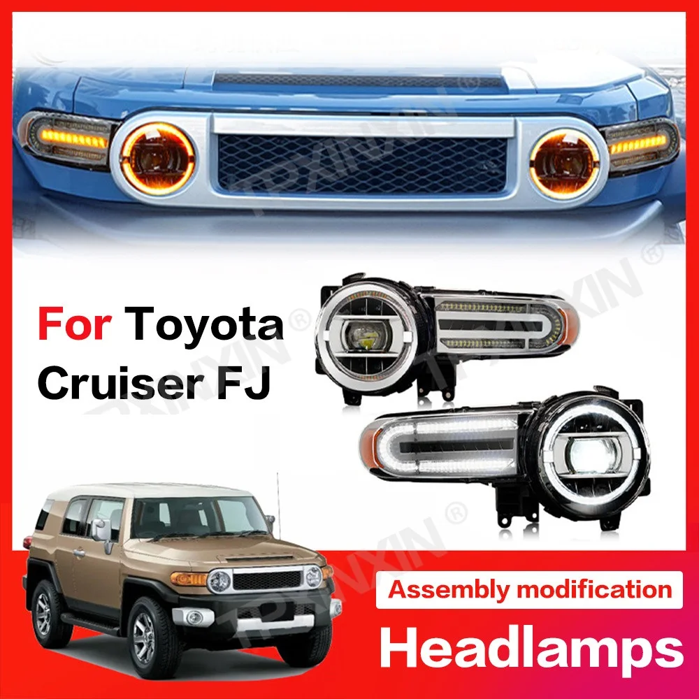 Car LED Headlight Lamp Assembly For Toyota Cruiser FJ 2007 2008 2009 2010 2011-2021 Headlight High Beam Lights Low Beam Lights