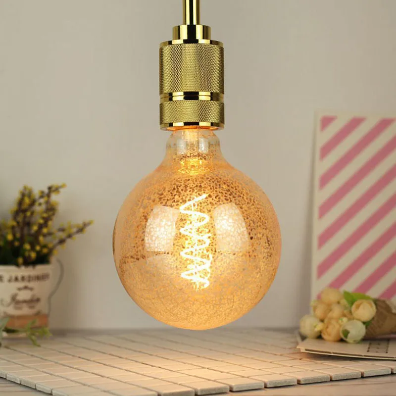 G125 Flashing Gold Silver LED Filament Lamp Antique Bar Retro Decoration Lamp 220V 4W E27