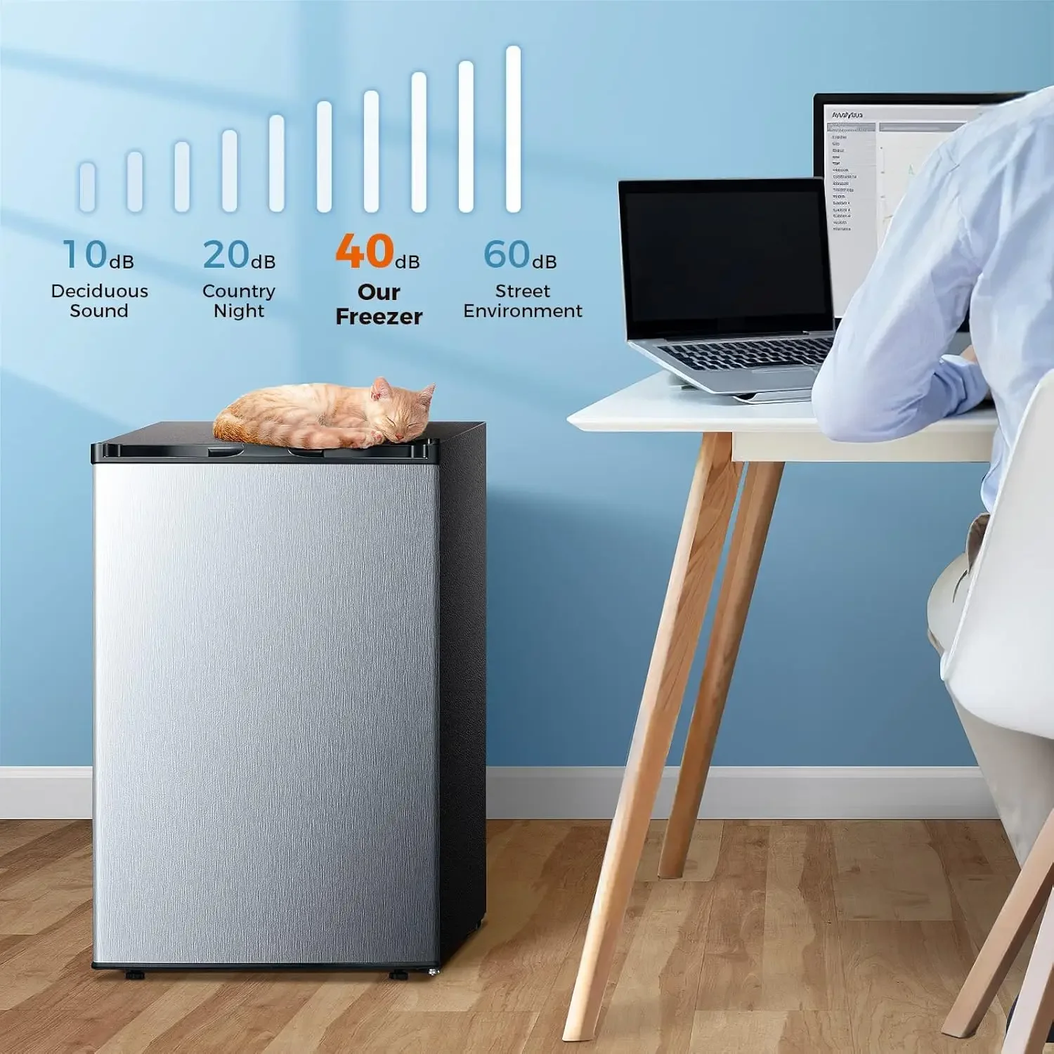 調節可能なサーモスタットを備えたミニ直立冷凍庫、取り外し可能な棚、リバーシブルシングルドア、スタンドアップスモール、3.0インチ