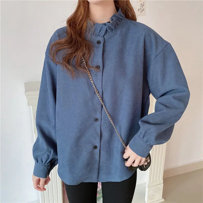 

Long Sleeve Shirts Womens Satin Oversized Button Down Blouses Puff Sleeves Pleated Hem Slim Fit Polka Dot Preppy Feminine Retro