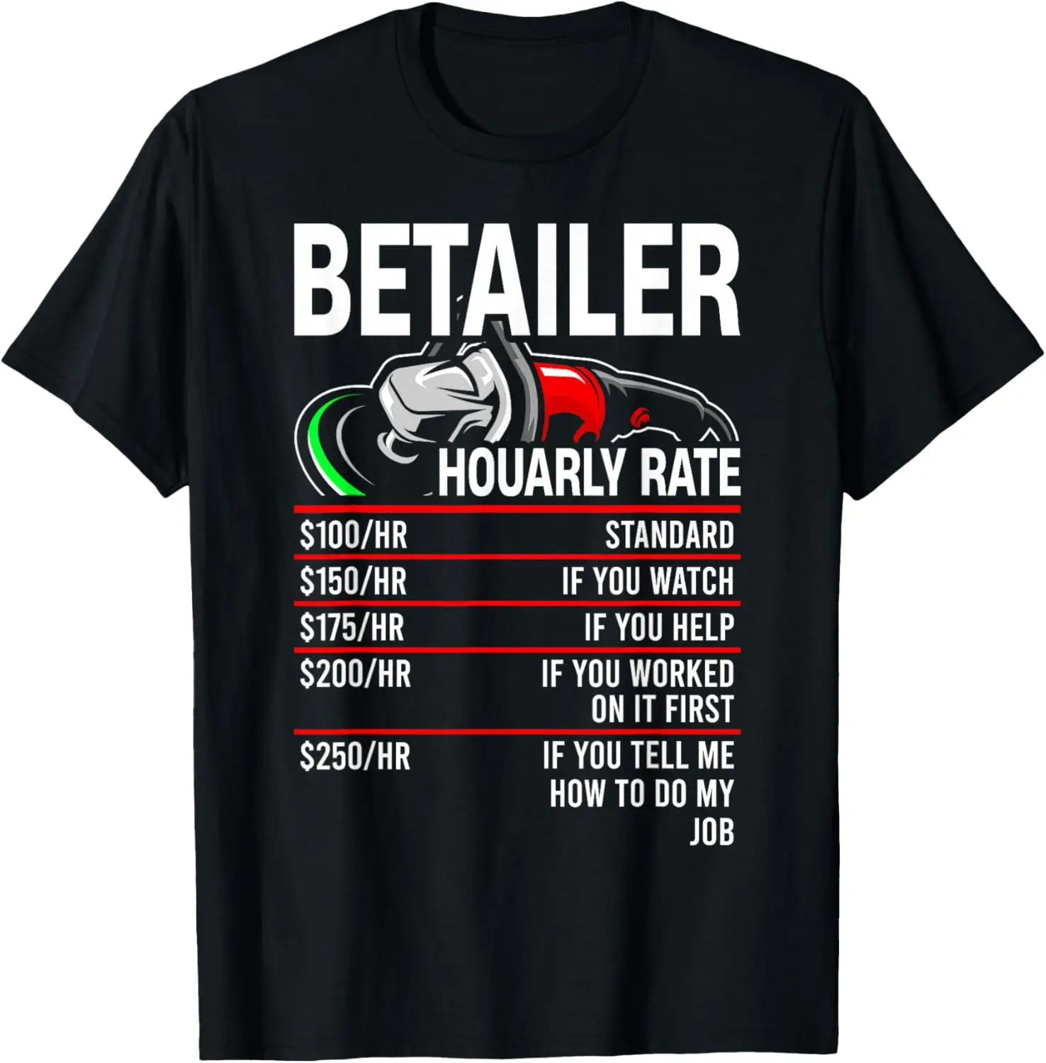 Detailer Hourly Rate Auto Detailer for Car Detailing T-Shirt