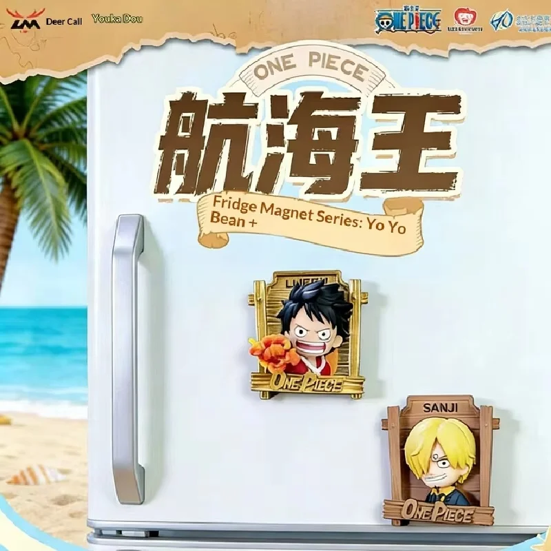 Nuevo en stock: Imán oficial de One Piece para nevera, figura magnética, caja sorpresa de Luffy y Sanji, decoración para refrigerador, para fans del anime.