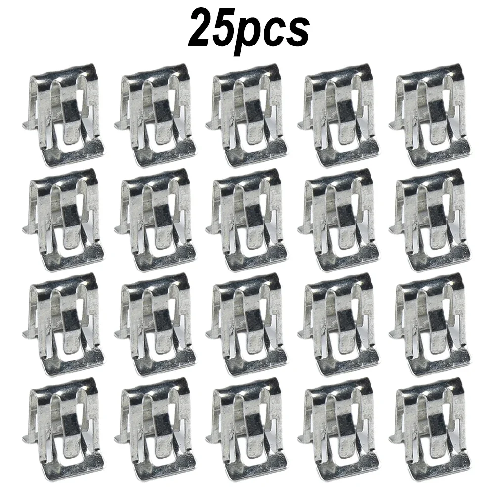 

25Pcs Car Metal Fastener Clips 1/2" X 5/8" Car Retainer Moulding Trim Accessories #16662182 #11588650 Metal Fastener Clips