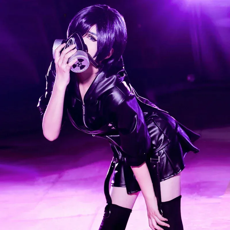 

Az15 аниме Токийский гуль Тоука Киришима косплей костюм полный комплект униформа из искусственной кожи черная толстовка женское платье на Хэллоуин с