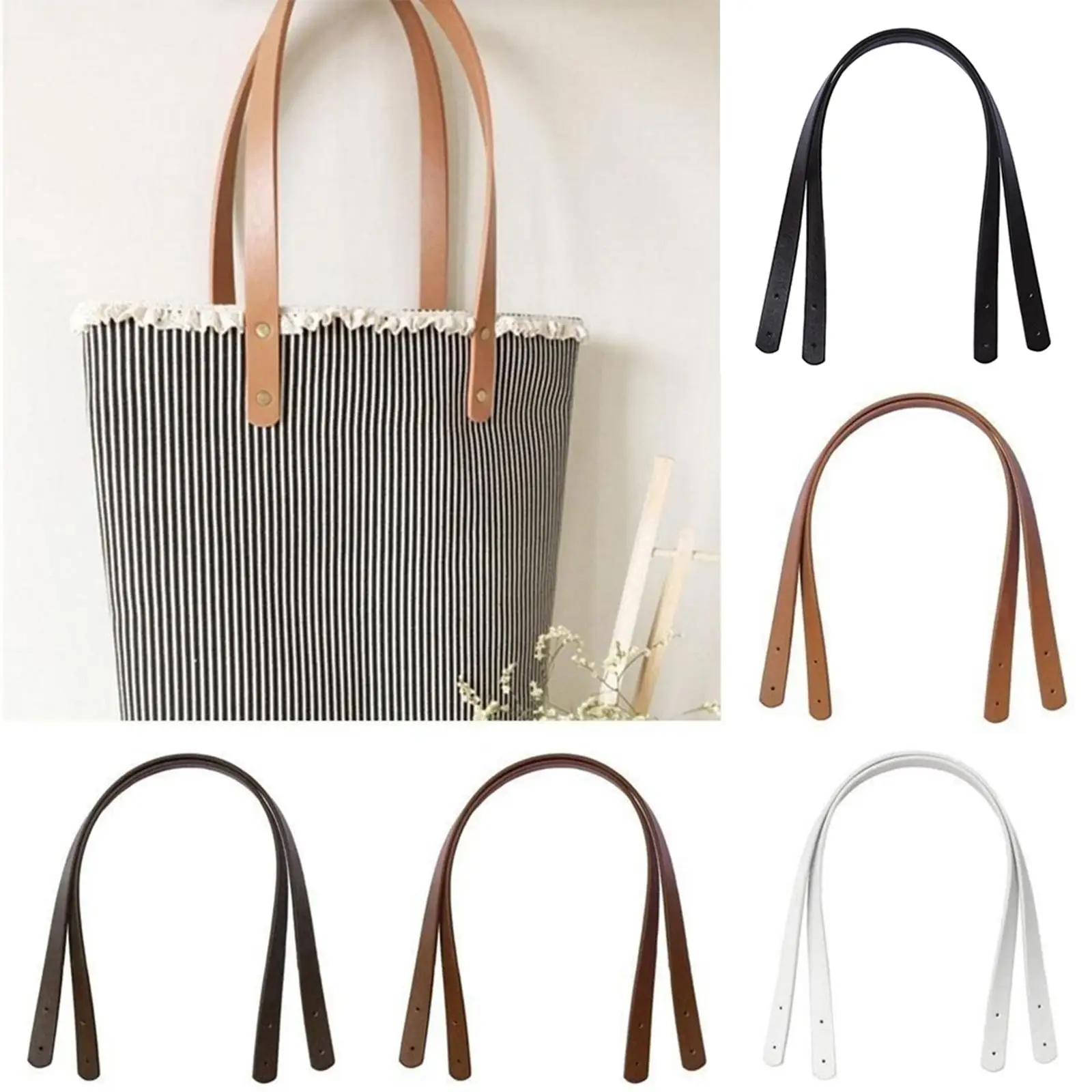 2x محفظة جلدية حزام مقبض حقيبة الكتف حقيبة يد الملحقات استبدال 60 سنتيمتر #5