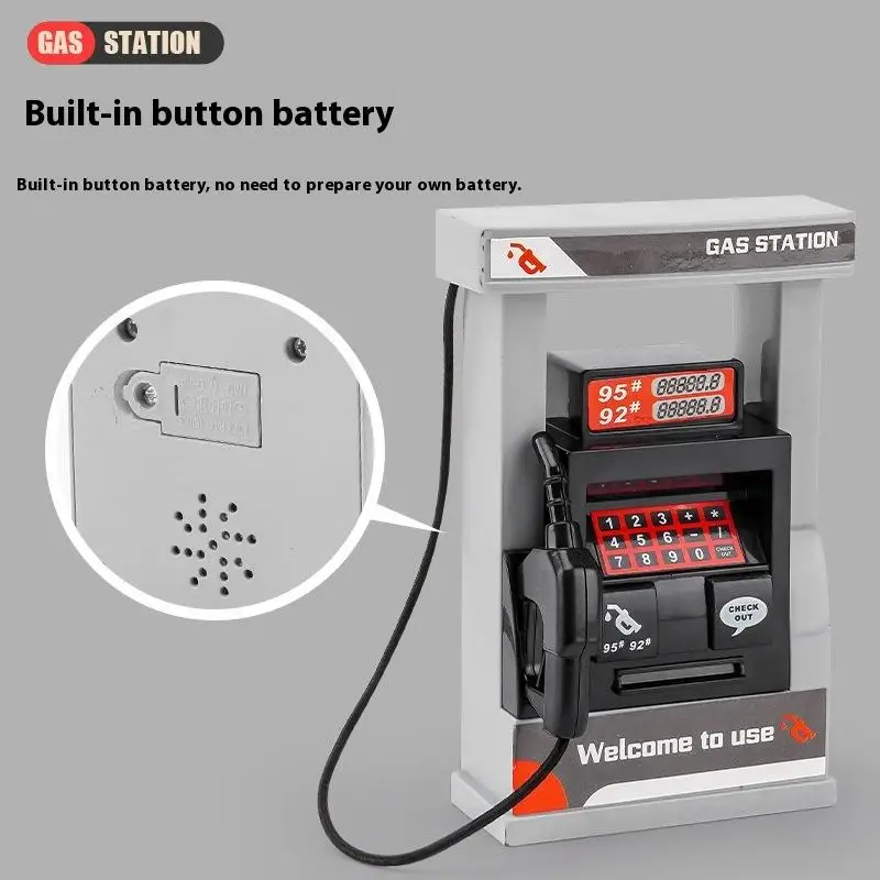 1 Set Realistisches Miniaturmodell Spielset mit Straßensperren Interaktives Lernspielzeug DIY Simulation Tankstelle Spielzeug